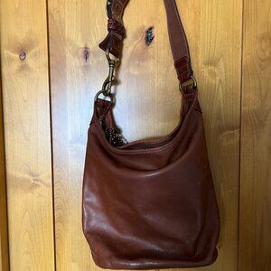 Coach XL Vintage 11423 Cognac Bleecker Tattersall Leather Duffle